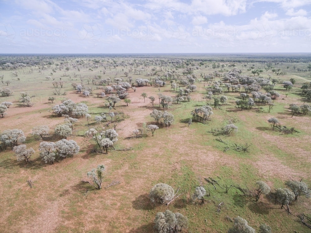 Drone shot of outback landscape - Australian Stock Image