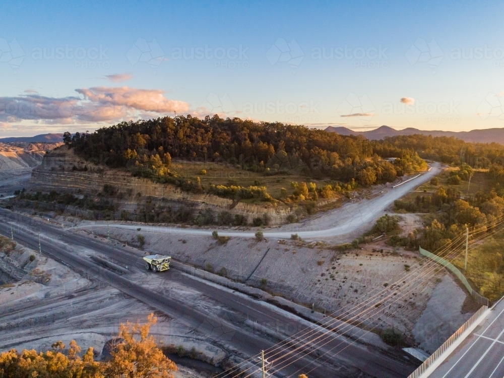 Dump truck in mine - jobs in coal mining industry - Australian Stock Image