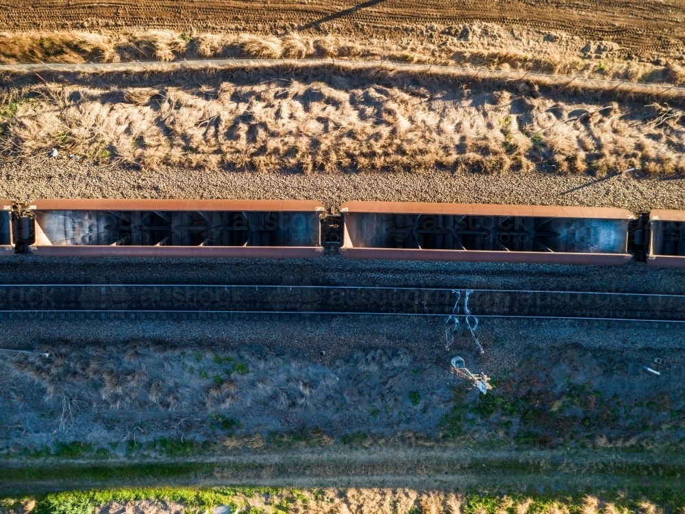 empty coal train from overhead - Australian Stock Image