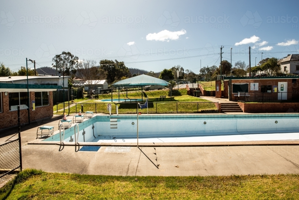 Empty swimming pool without guests - Australian Stock Image