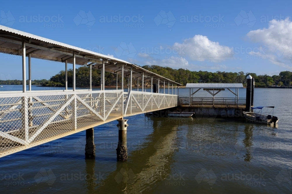 Enclosed Jetty at Karragarra Island - Australian Stock Image