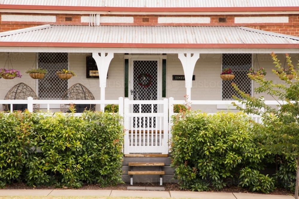 Entrance view of a traditional character house in Wagga Wagga, New South Wales - Australian Stock Image