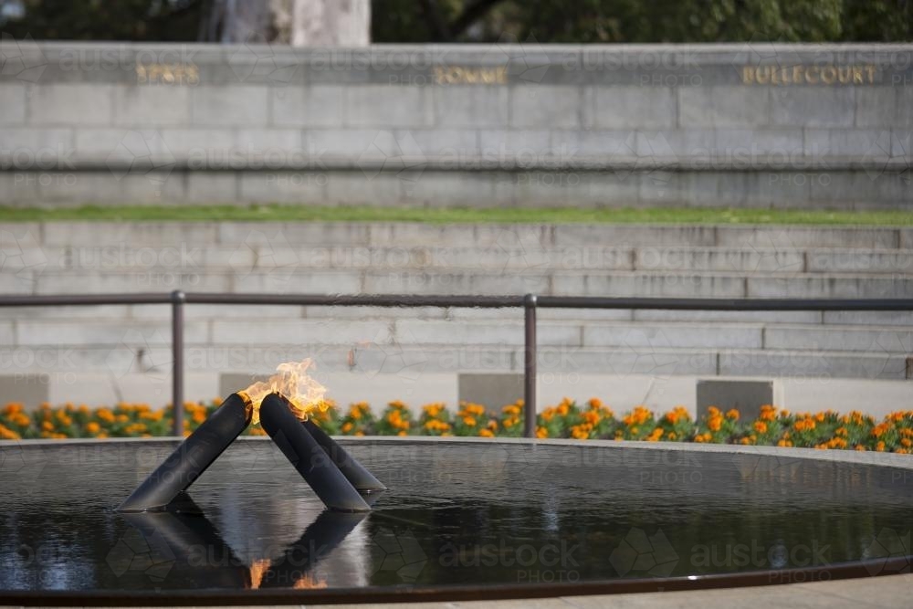 eternal flame at state war memorial - Australian Stock Image