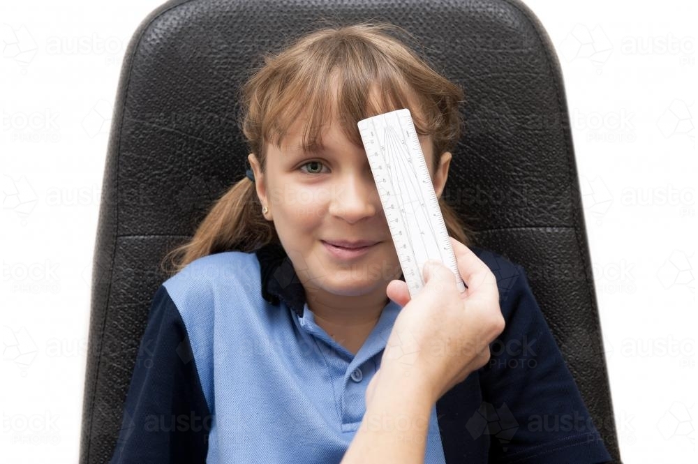 eye test, reading the chart - Australian Stock Image