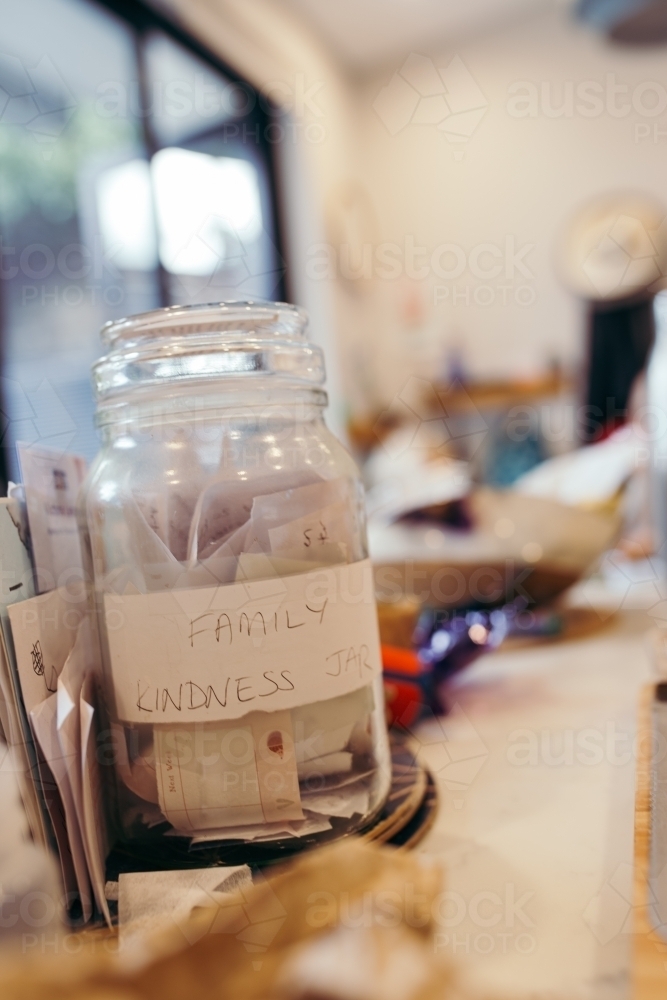 Family kindness jar - Australian Stock Image