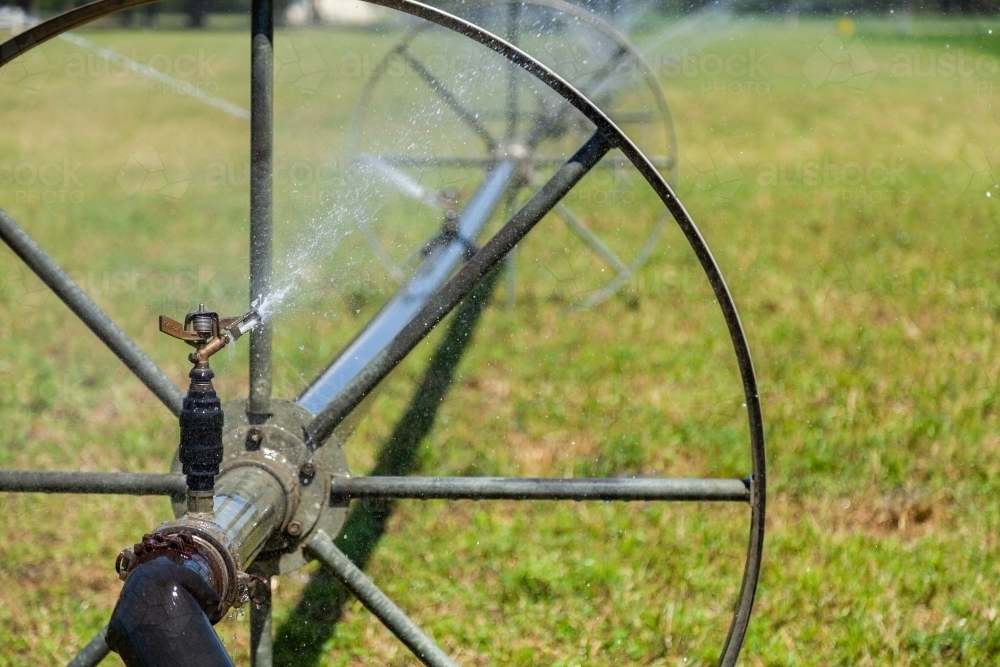 Farm irrigation sprinkler system - Australian Stock Image