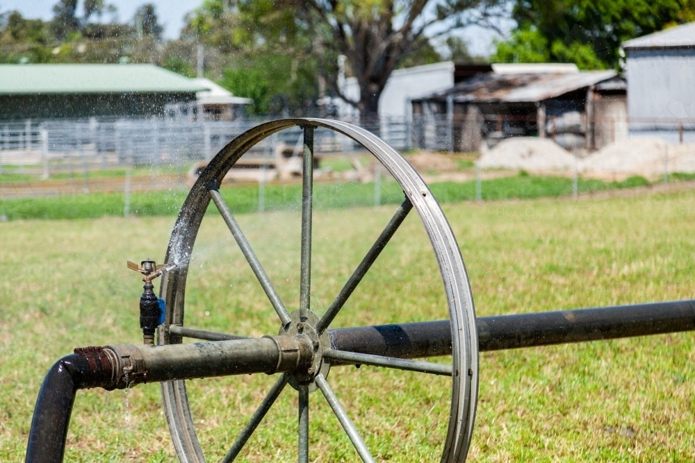 Farm irrigation sprinkler system - Australian Stock Image