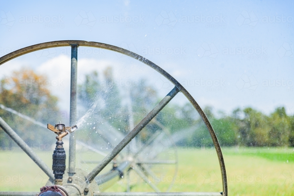 Farm irrigation sprinkler system - Australian Stock Image