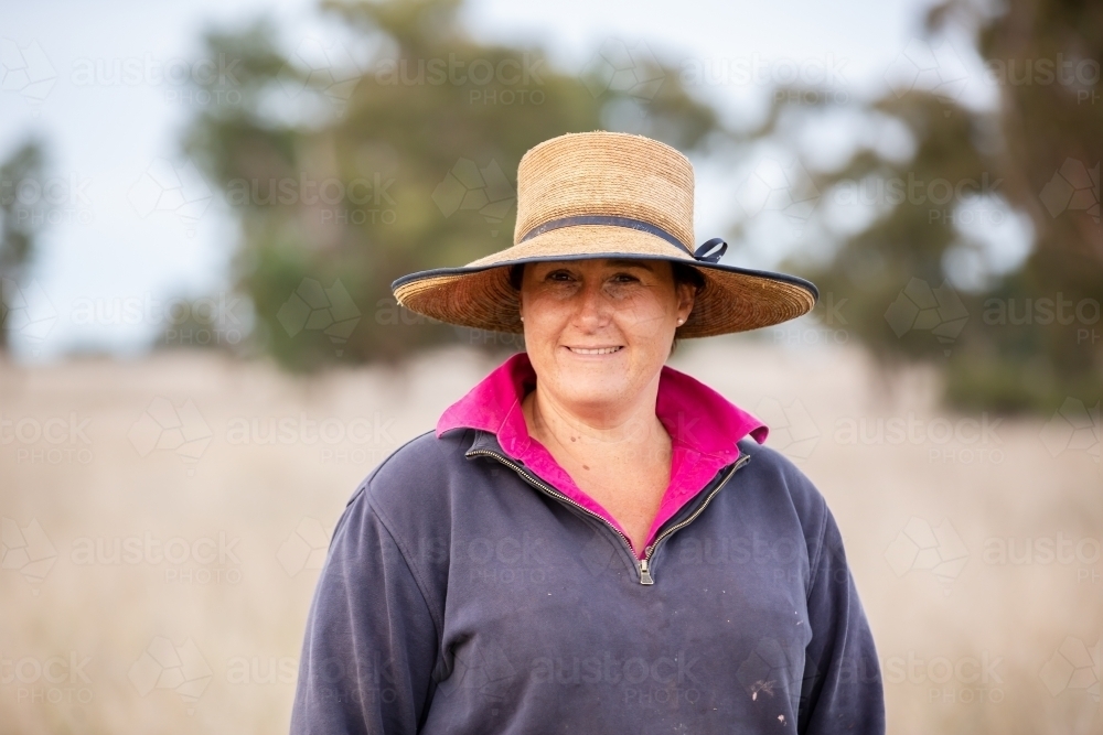 Female farmer in the paddock - Australian Stock Image