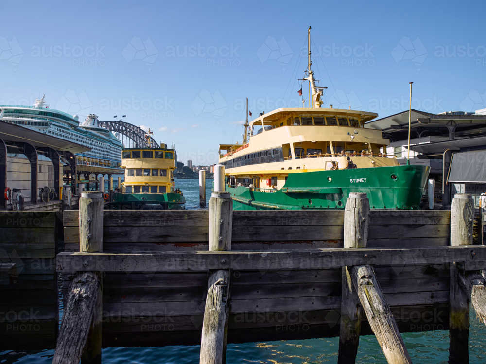 Ferries at Circular Quay in Sydney - Australian Stock Image