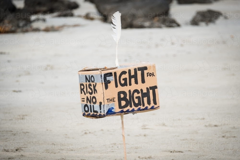 Fight for the bight protest sign. - Australian Stock Image