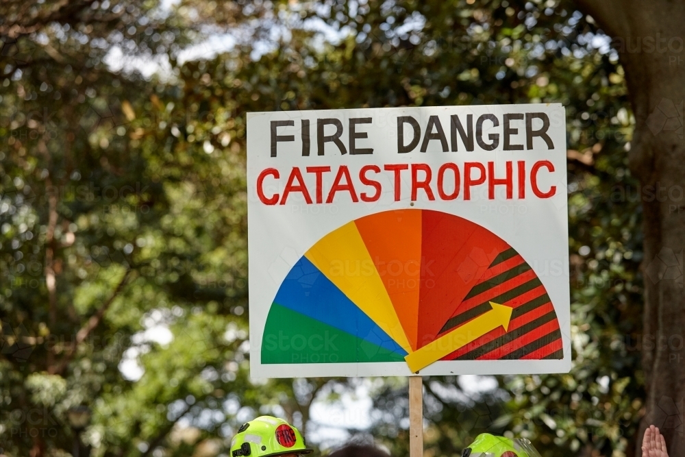 Fire danger signage - Australian Stock Image