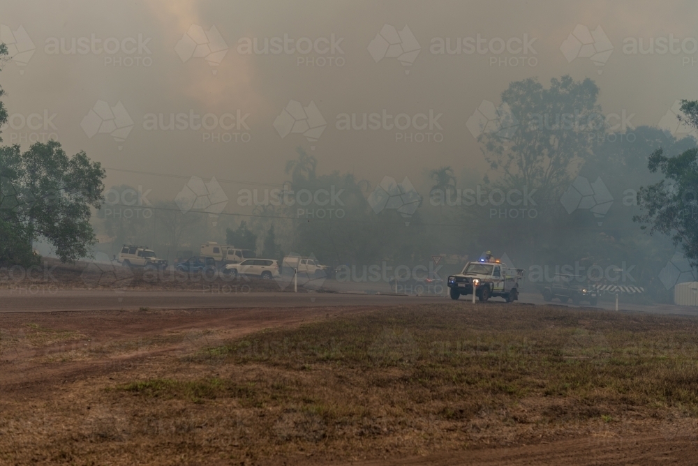 Fire truck heading for 5 minute break - Australian Stock Image