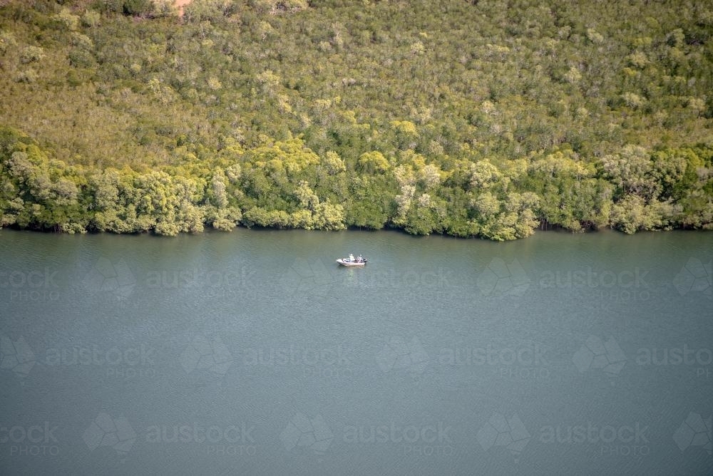 Fishing on Elizabeth River, Darwin - Australian Stock Image