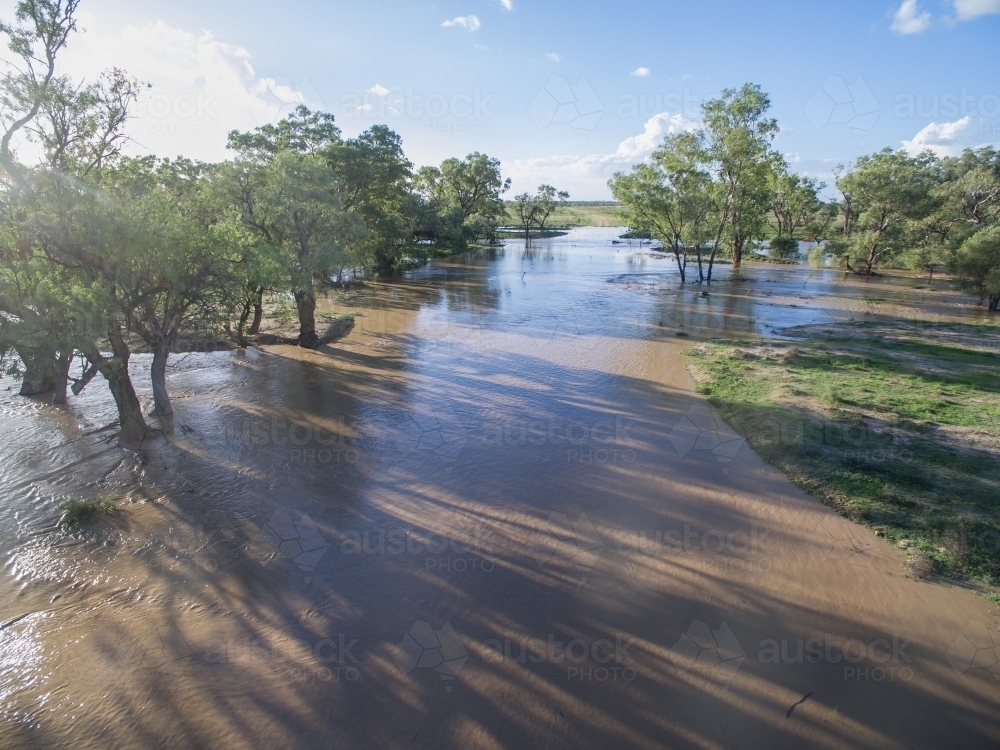 Flooded creek in the country - Australian Stock Image