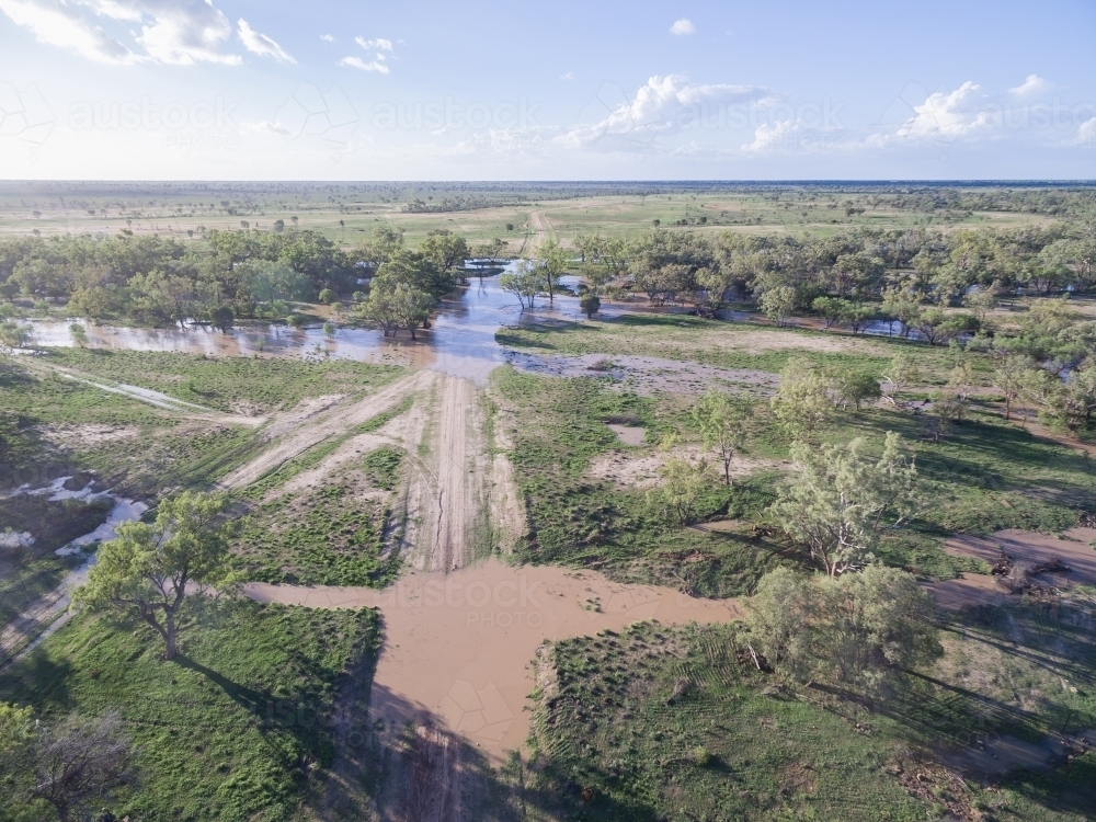 Flooded creek in the country - Australian Stock Image