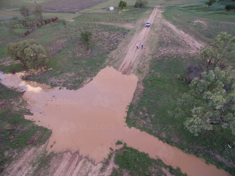 Flooded creek in the country - Australian Stock Image