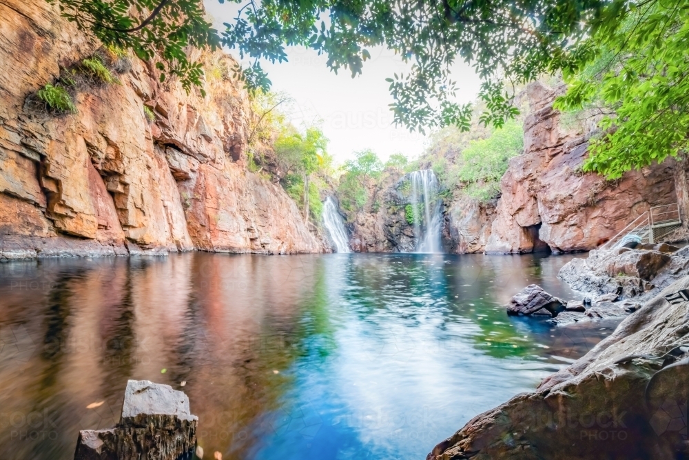 Florence Falls in Litchfield Park at the end of the day - Australian Stock Image