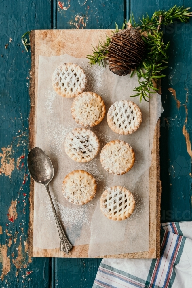 Fresh baked christmas tarts - Australian Stock Image