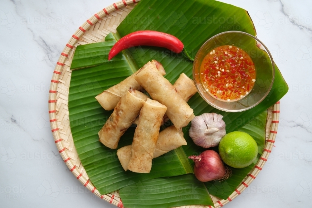 Image of Freshly cooked Filipino food called Lumpiang Shanghai or fried ...