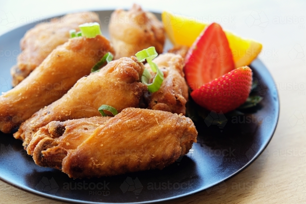 Fried chicken nibbles, Thai food starter - Australian Stock Image