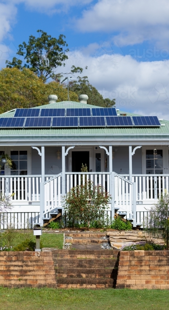 Front view of Queenslander style cottage home. - Australian Stock Image