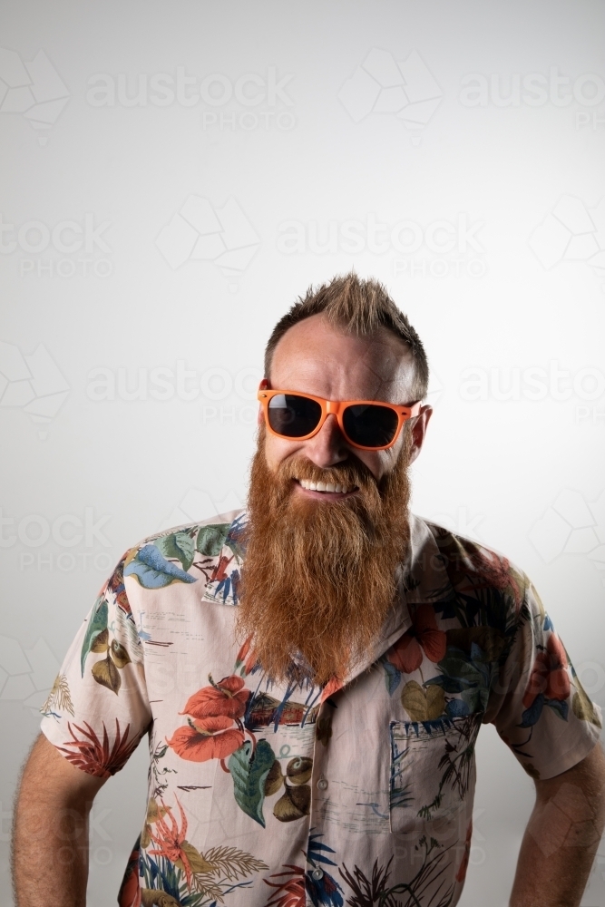 Funky man posing for photographs - Australian Stock Image