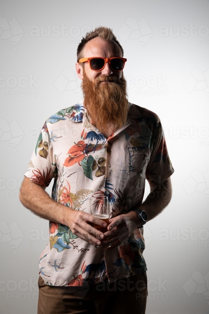 Funky man posing for photographs - Australian Stock Image