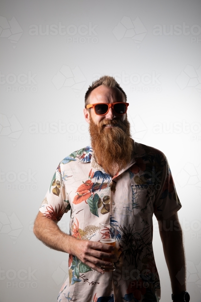 Funky man posing for photographs - Australian Stock Image