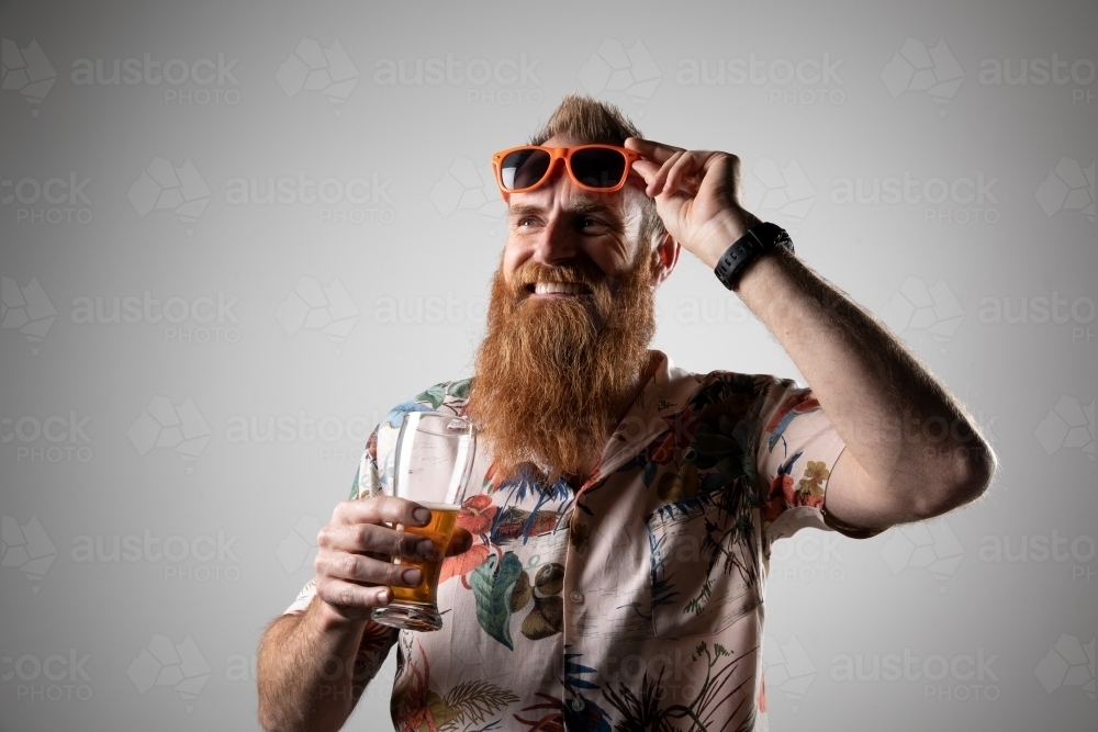 Funky man posing for photographs - Australian Stock Image