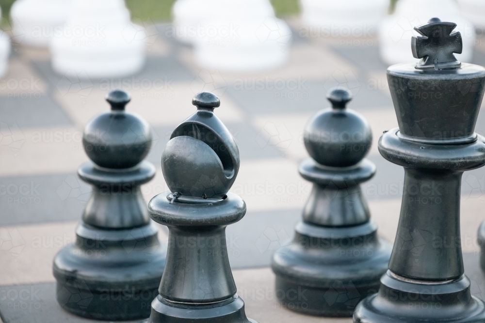 Giant chess game at caravan park - Australian Stock Image