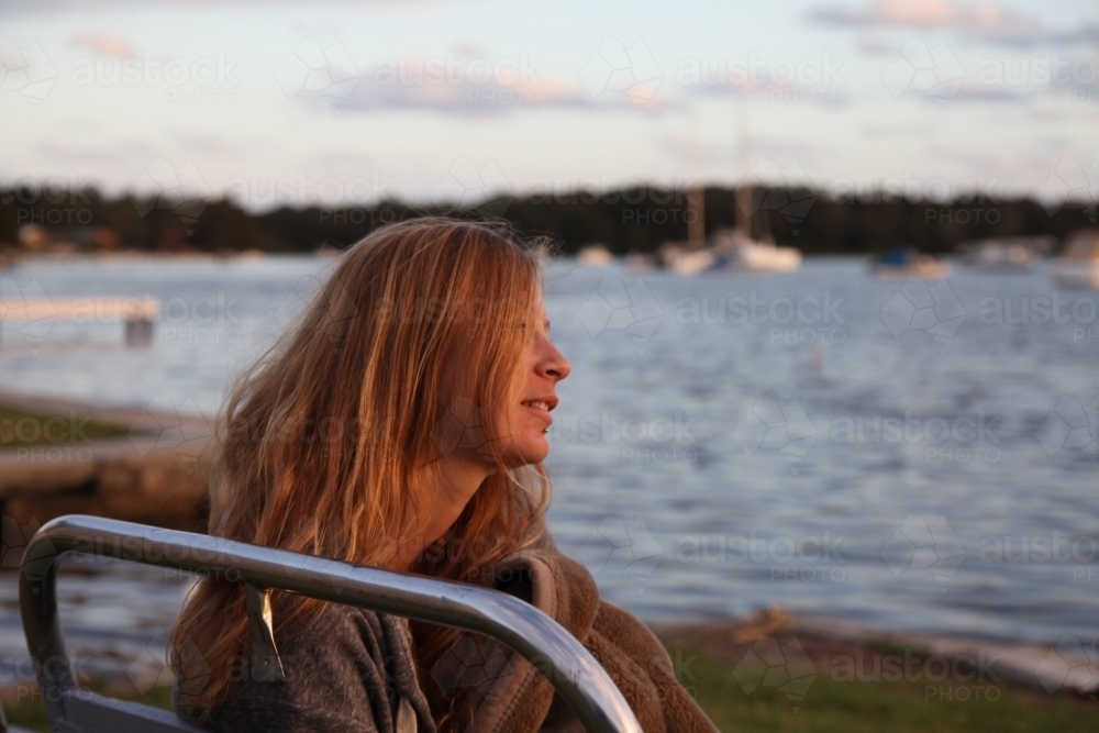 Girl by the water - Australian Stock Image