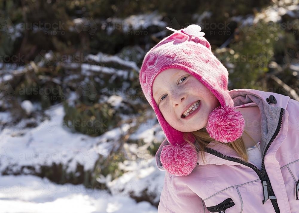 Girl In The Snow - Australian Stock Image