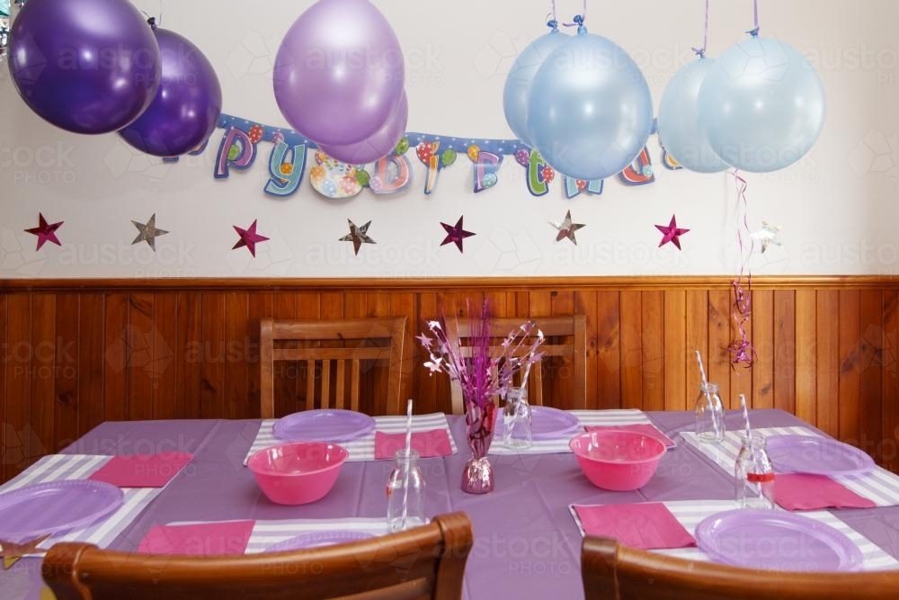 Girls birthday party decorations - Australian Stock Image