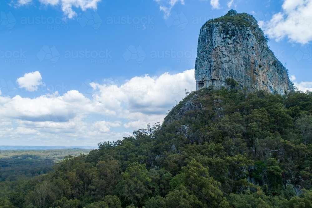 Glass House Mountains, Mount Coonowrin, aka Crookneck. - Australian Stock Image