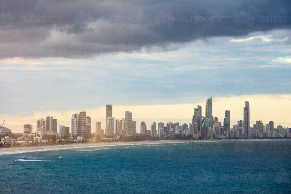 Gold Coast Buildings and Beach - Australian Stock Image