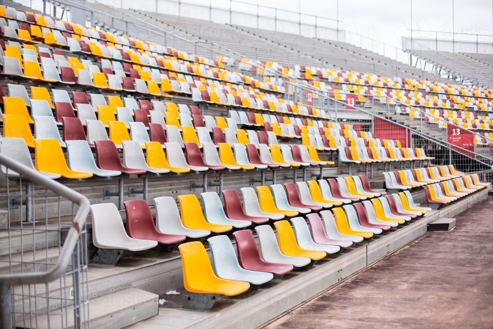 grandstand stadium seating - Australian Stock Image