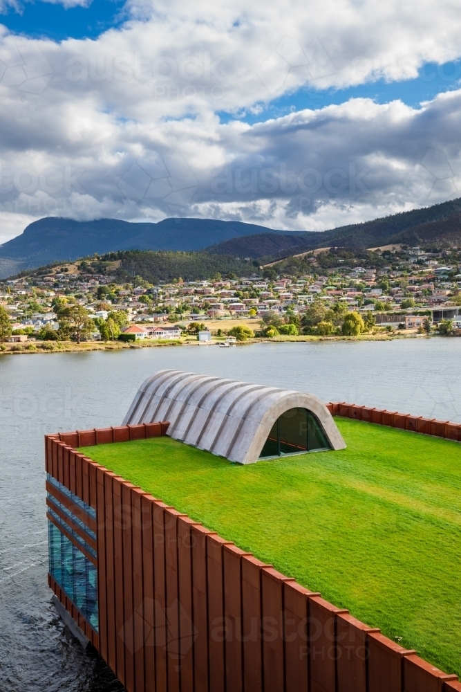 Grounds of MONA and River Derwent - Australian Stock Image