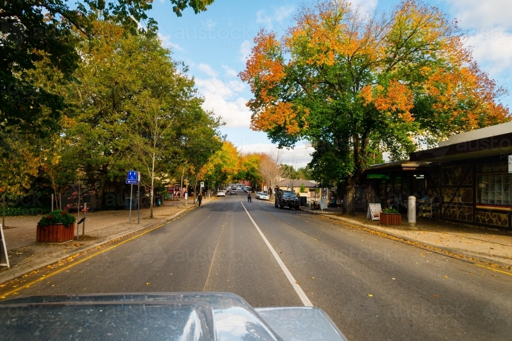 hahndorf in autumn, with tourists taking photos - Australian Stock Image