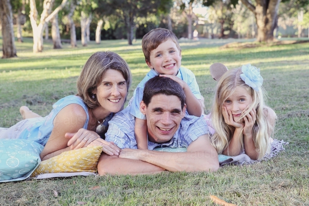 Happy family in the park - Australian Stock Image