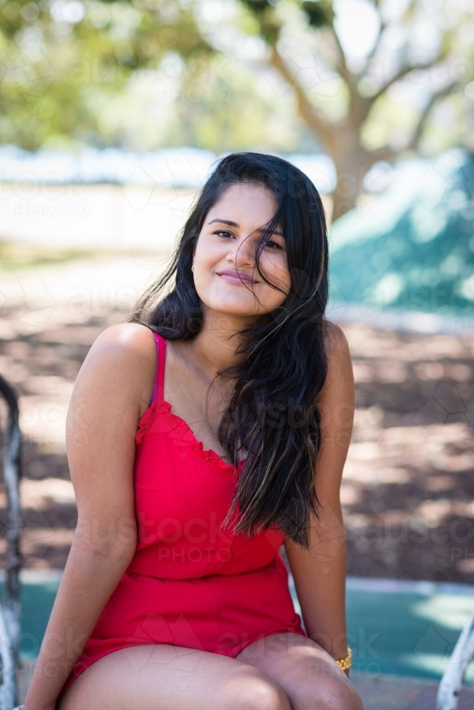 happy indian woman - Australian Stock Image