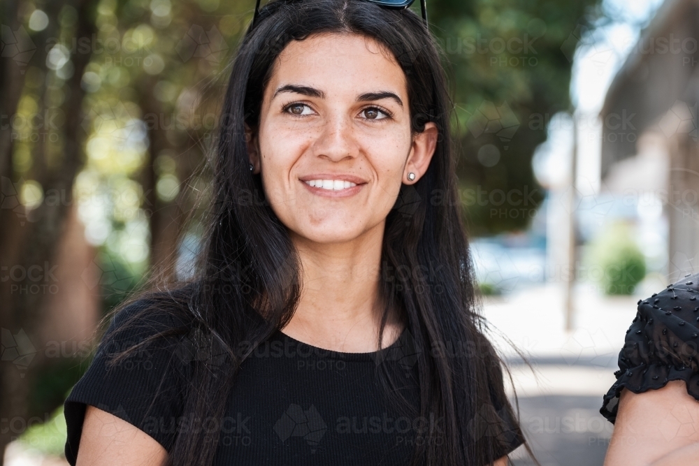 happy indigenous woman - Australian Stock Image