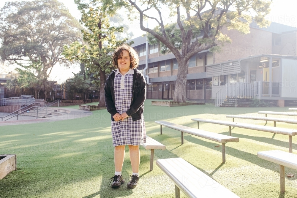 Happy primary school student - Australian Stock Image