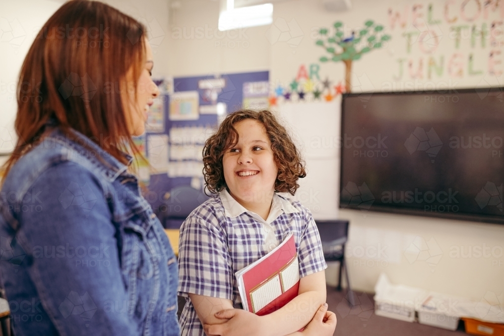 Happy primary school student - Australian Stock Image