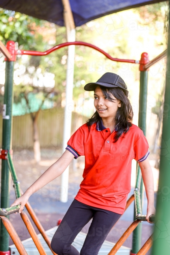 Happy primary school student - Australian Stock Image