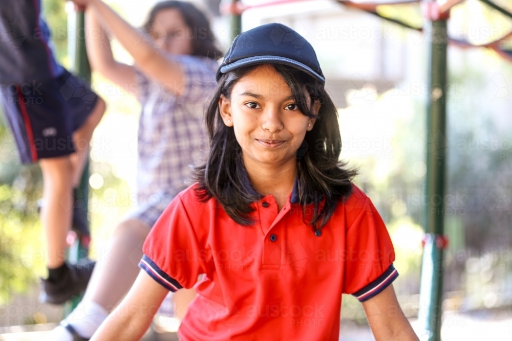 Happy primary school student - Australian Stock Image