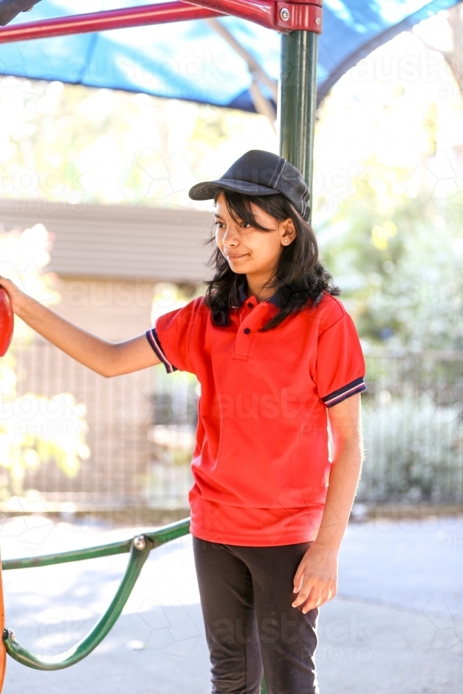 Happy primary school student - Australian Stock Image