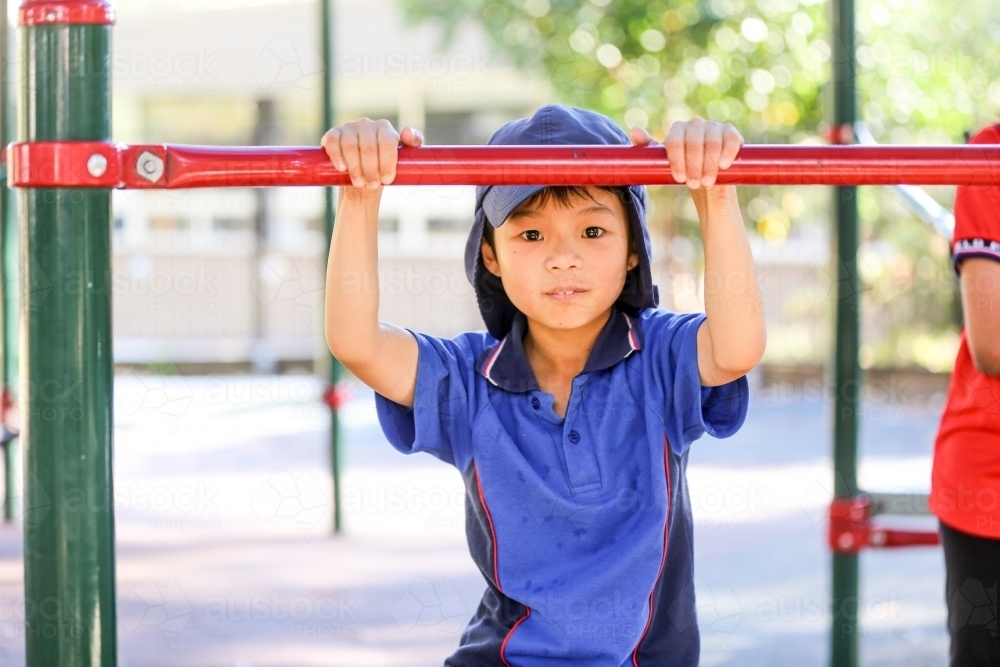 Happy primary school student - Australian Stock Image