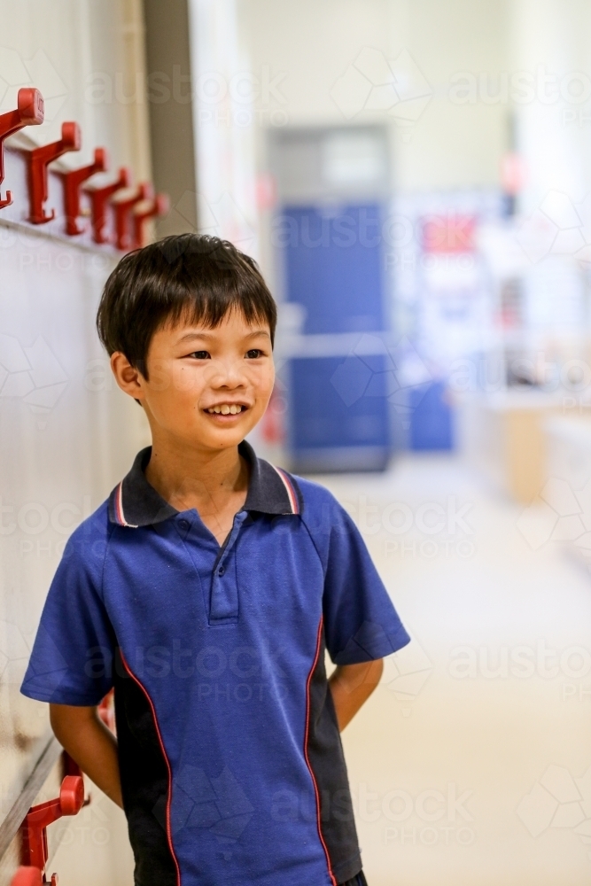 Happy primary school student - Australian Stock Image