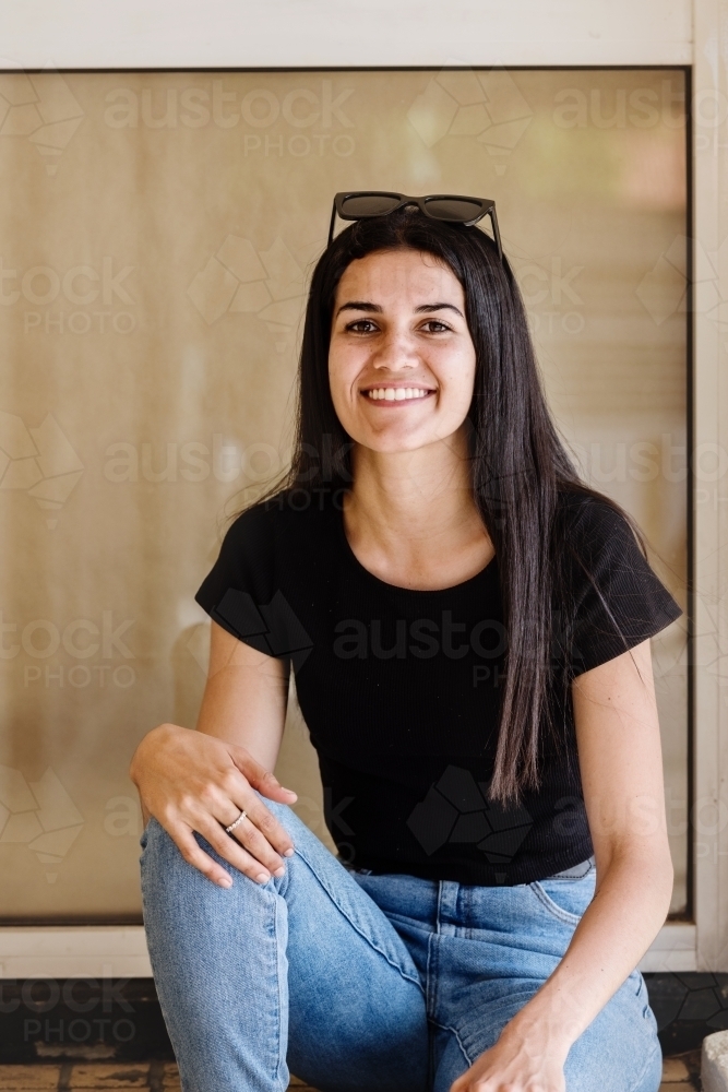 happy young aboriginal woman - Australian Stock Image